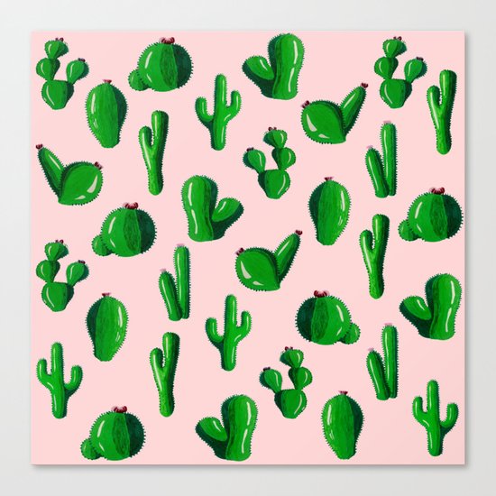 Pink Cactus Canvas Print
