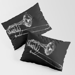 Black Trombone Pillow Sham