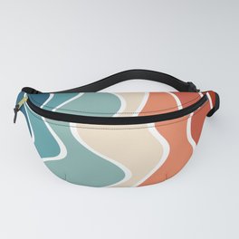 Colorful retro style waves Fanny Pack