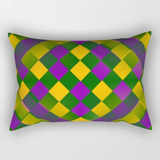 Harlequin Mardi Gras pattern Rectangular Pillow