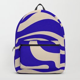 Modern Liquid Swirl Abstract Pattern Square in Cobalt Blue  Backpack