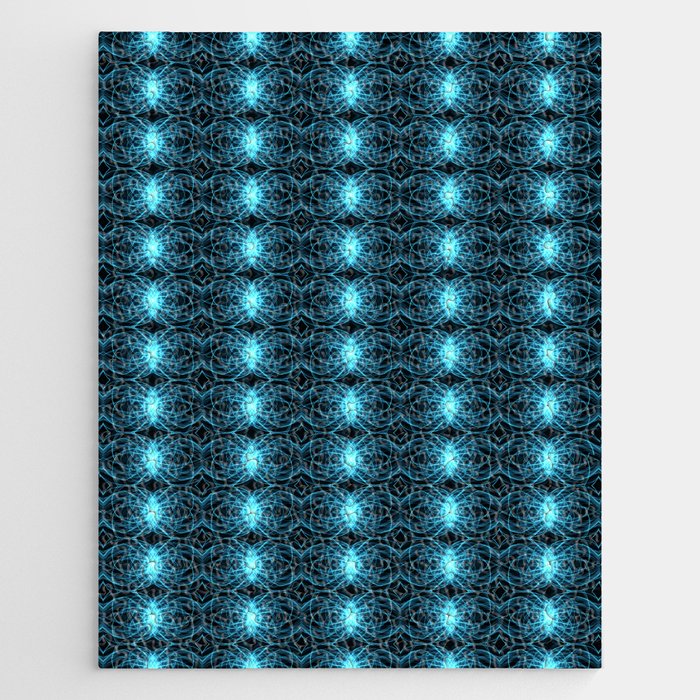 Liquid Light Series 1 ~ Blue Abstract Fractal Pattern Jigsaw Puzzle