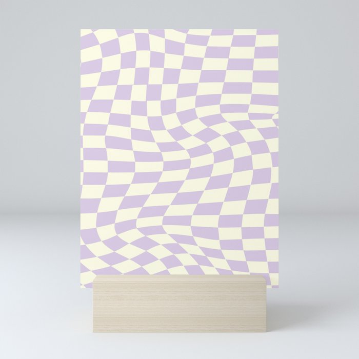 Warp Checker in Purple Mini Art Print