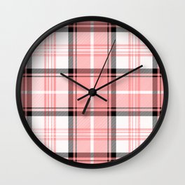 Pink Tartan Wall Clock
