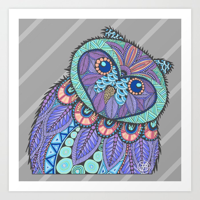 Spring owl art print by artlovepassion  society6