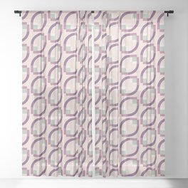 Ovals - Sage and Lilac Sheer Curtain