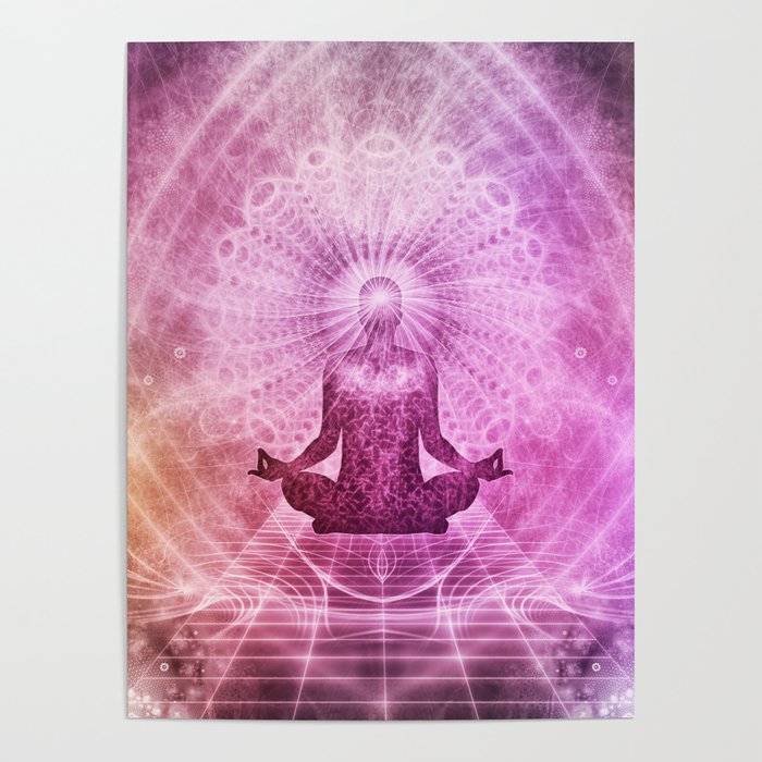 Spiritual Yoga Meditation Zen Colorful Poster
