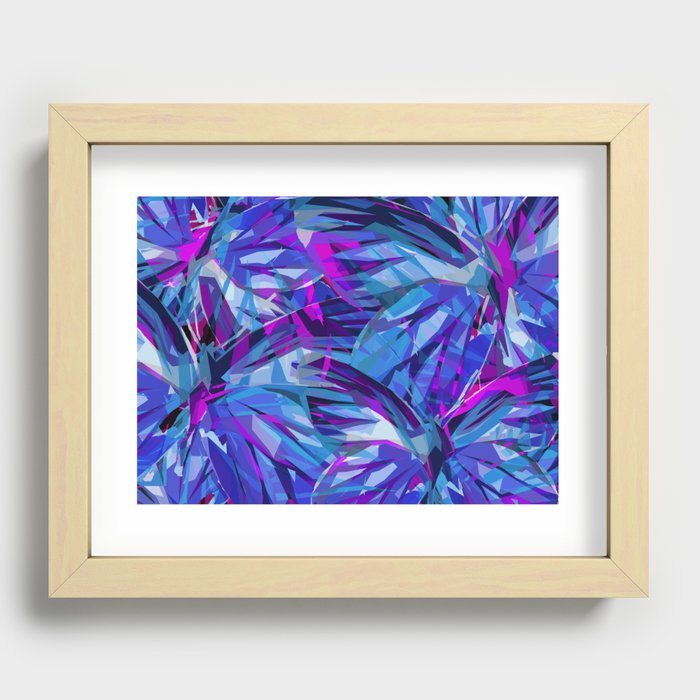 Butterfly Astract Blue Recessed Framed Print