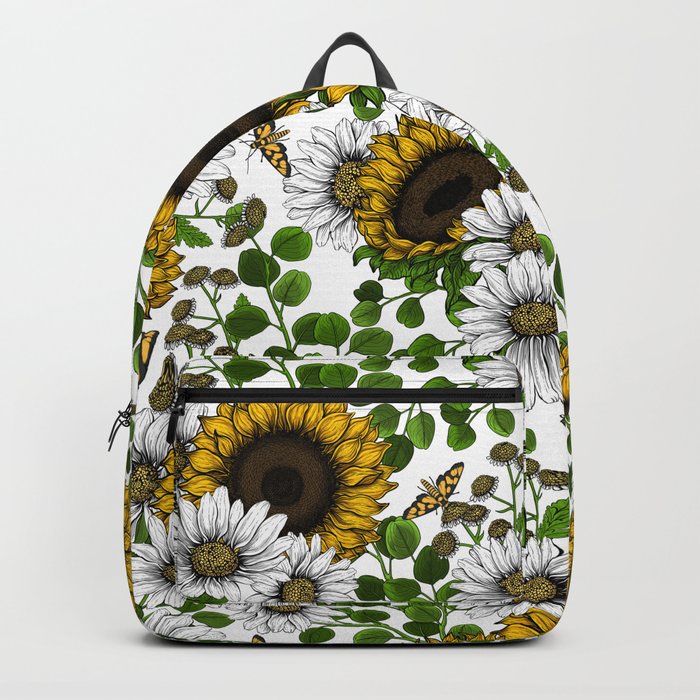 Sunflowers and daisies, summer garden 3 Backpack
