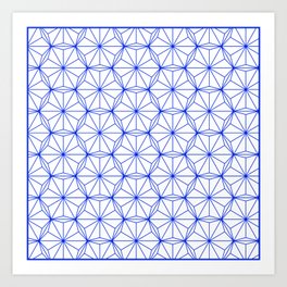 Blue Hexagon Pattern Art Print