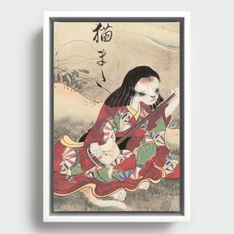 Nekomata 猫又 Japanese Yokai Framed Canvas