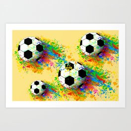 Football soccer sports colorful graphic design Art Print