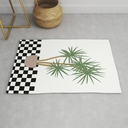 Checkerboard Floor Indoor Houseplant Yucca Palm Rug