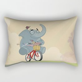 Mr. Elephant & Mr. Mouse 'Bicycle' Rectangular Pillow