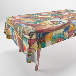 Welcome African Village Painting Tablecloth