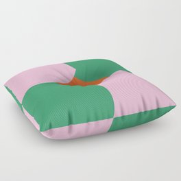 Mid-Century Modern Semi-Circles in Pink and Green Floor Pillow