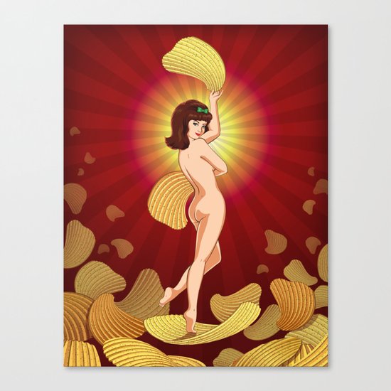Chips Girl Canvas Print