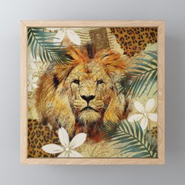Jungle Lion Framed Mini Art Print