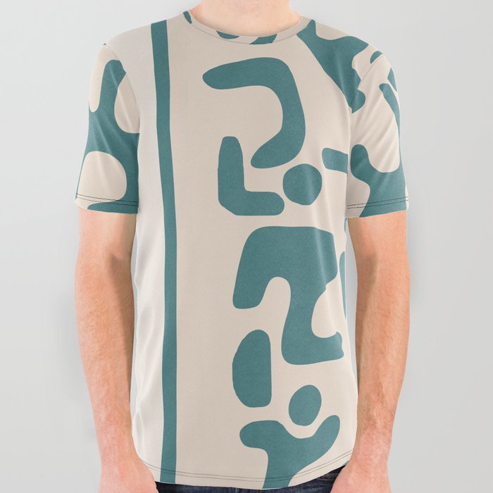 Organic Contemporary Modern Shapes 13 All Over Graphic Tee