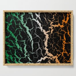 Cracked Space Lava - Green/White/Orange Serving Tray