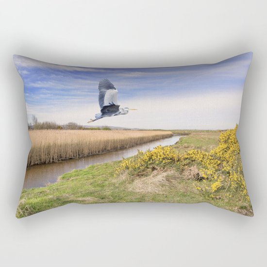 The hungry Heron Rectangular Pillow