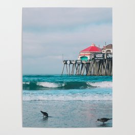 Huntington Beach Waves Poster