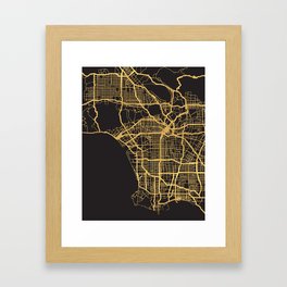 LOS ANGELES CALIFORNIA GOLD ON BLACK CITY MAP Framed Art Print | Losangelesart, Map, Losangeles, Losangelesmap, Streetmap, Black, Goldmap, Usaart, Cityart, Losangelesgold 