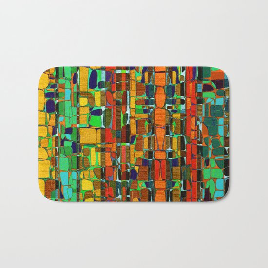 Abstract Geometric Fabric Bath Mat