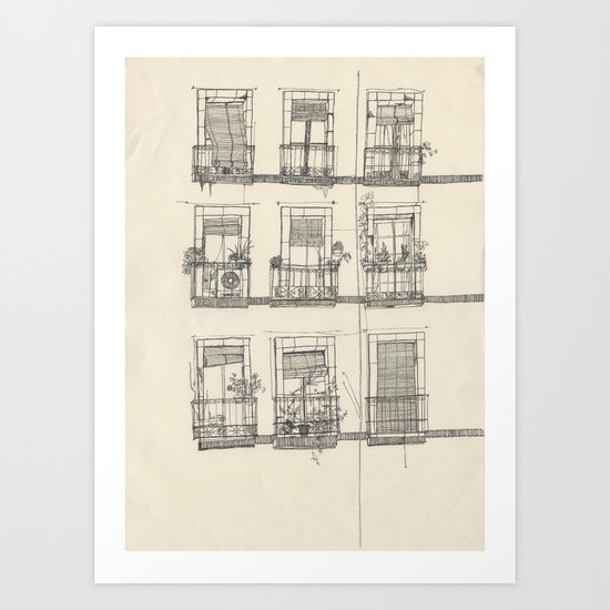 View from the balcony Art Print