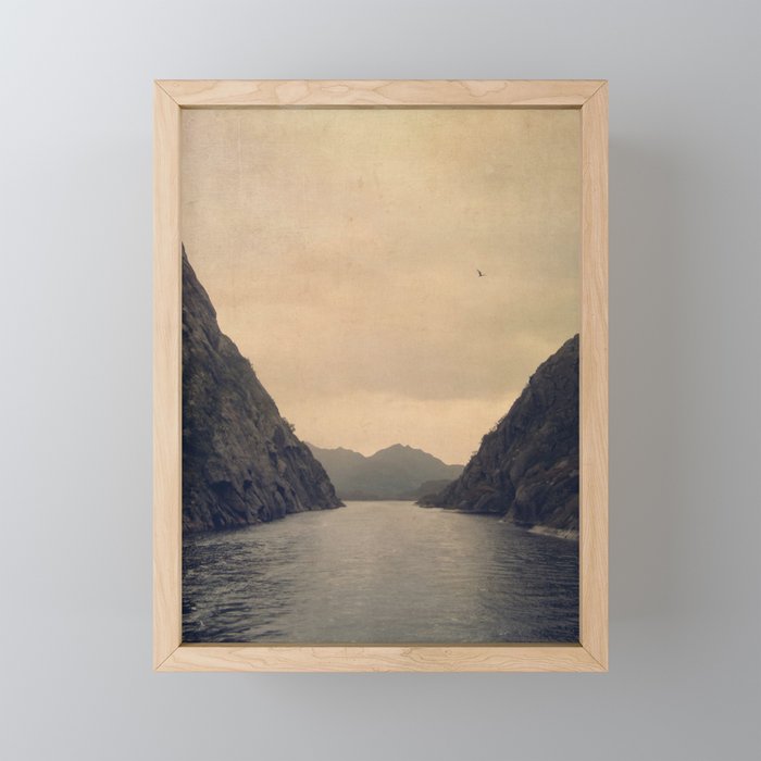 mountains - follow your heart Framed Mini Art Print