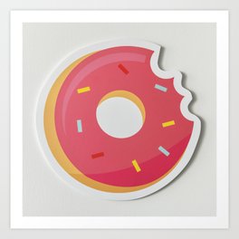 Delicious Pink Donut Art Print