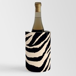 Zebra Animal Print Black and off White Pattern Wine Chiller