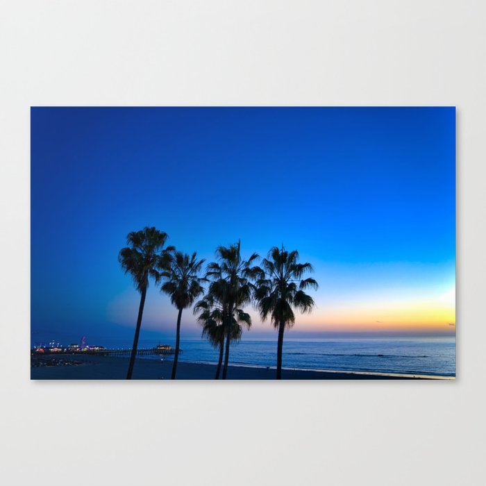 Los Angeles, California, Palm Tree Beach Sunset Canvas Print