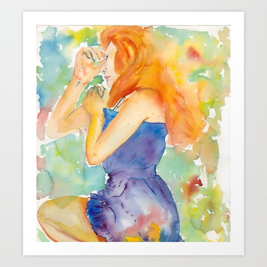 She Slept Art Print