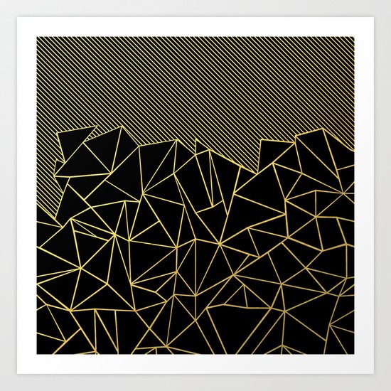 Ab Lines 45 Gold Art Print