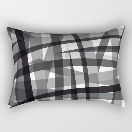 grey crossed stripes Rectangular Pillow