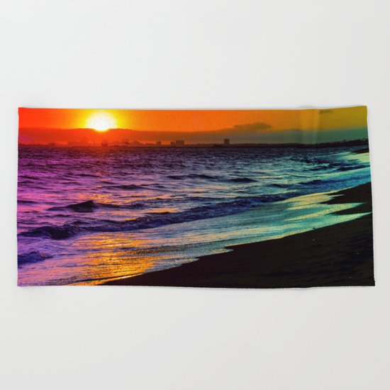 Rainbow Sunset Beach Towel