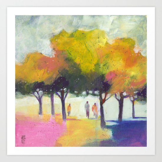 Promenade at the park. Art Print