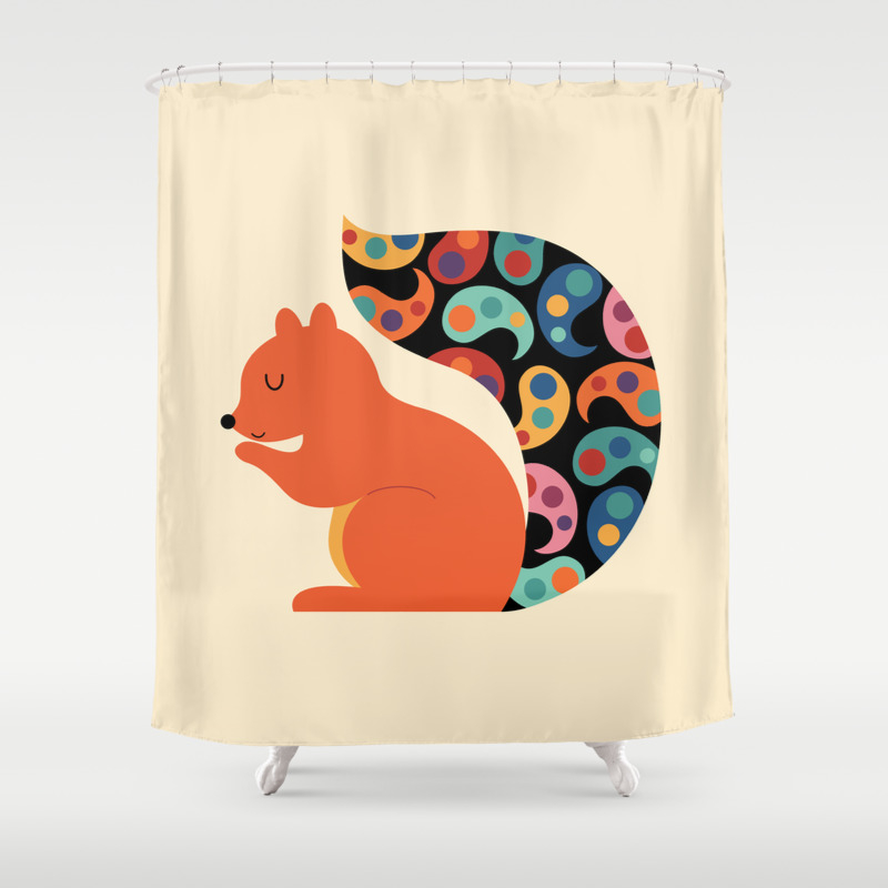 Paisley Squirrel Shower Curtain By Andywestface Society6
