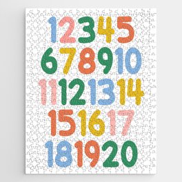 Numbers Poster - Colorful 123 Nursery Prints Jigsaw Puzzle