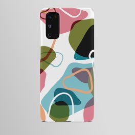 Topographic Terrazzo Atomic Retro Pattern with Olive Green Android Case