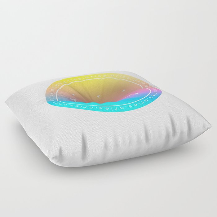 Aries Zodiac | Rainbow Circle Floor Pillow