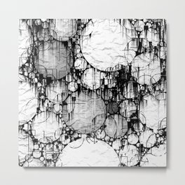 Glitch Black & White Circle abstract Metal Print | Tapestry, Blackwhitedecor, Throwpillows, Totebags, Wallmurals, Moderncontemporary, Wallclocks, Abstractcircles, Blankets, Backpacks 