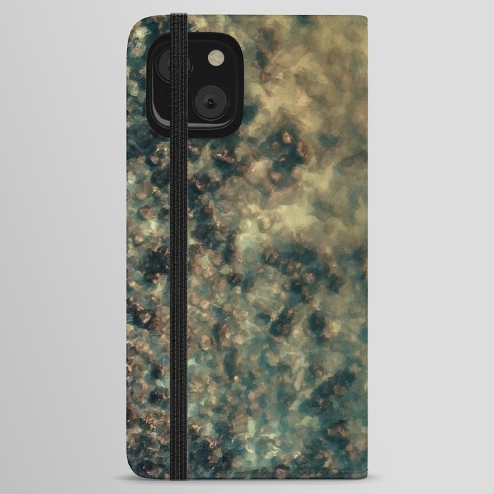 /// Light Play /// Drone aerial of a shallow rocky shoreline south east Queensland iPhone Wallet Case