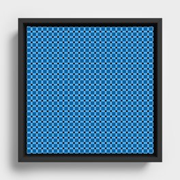 Blue Gingham - 03 Framed Canvas