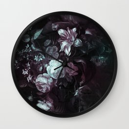 Flowers in a Vase - violet Wall Clock
