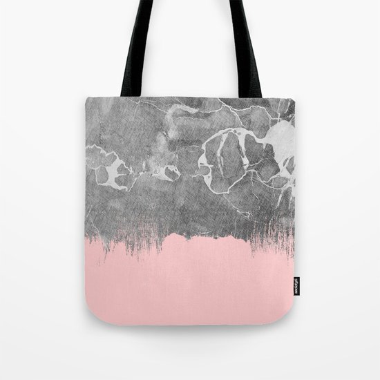 Crayon Marble with Pink Tote Bag