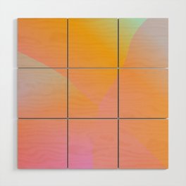 Gradient in Mint Pink and Orange Wood Wall Art