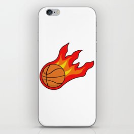 Basketball on fire iPhone Skin