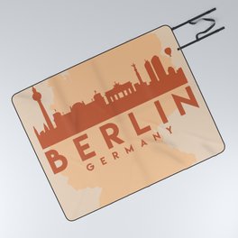 BERLIN GERMANY CITY MAP SKYLINE EARTH TONES Picnic Blanket